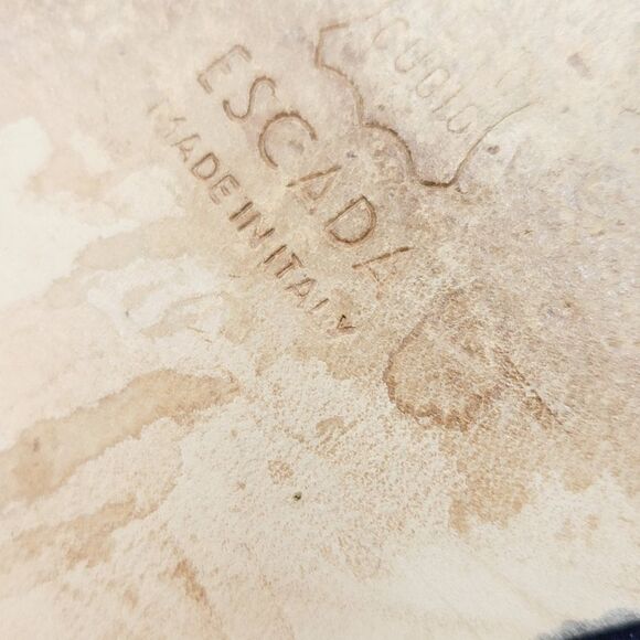 Escada Midnight Blue Signature 'E'  Velour Moccasin Loafers Size 11 - Picture 10 of 10